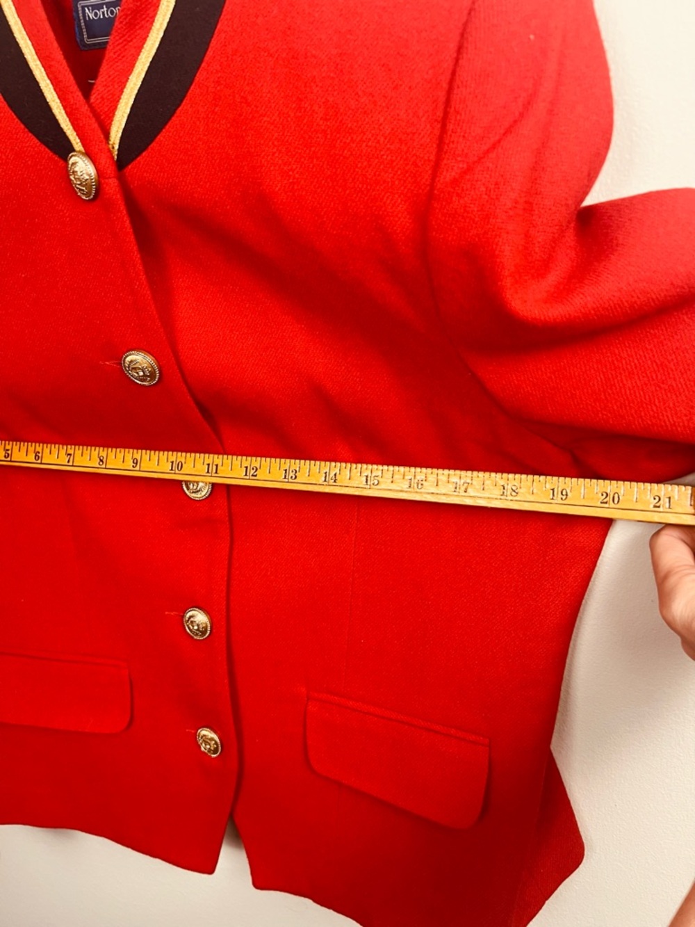 Vintage Norton McNaughton Red Petite Blazer – Military-Inspired – Size 12 - Picture 11 of 15